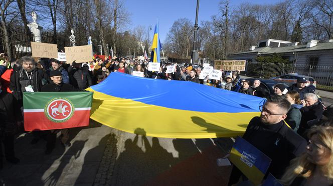 Protest pod Ambasadą Rosji