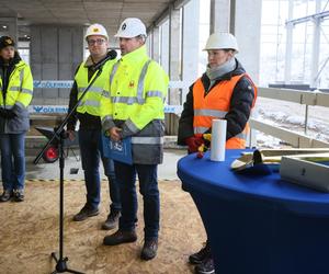 Uroczystość na terenie nowej stacji techniczno-postojowej metra w Warszawie