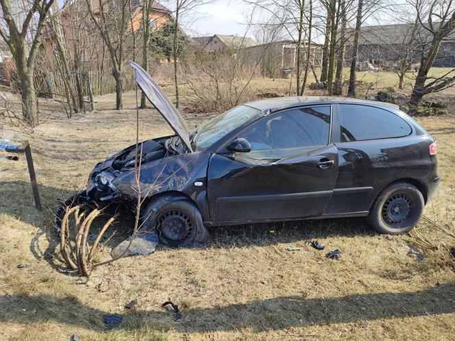 Pijany 21-latek huknął seatem czołowo w radiowóz. Dwóch policjantów trafiło do szpitala