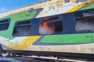 Pożar w pociągu Kolei Mazowieckich. Z wagonów buchał wieki dym i ogień