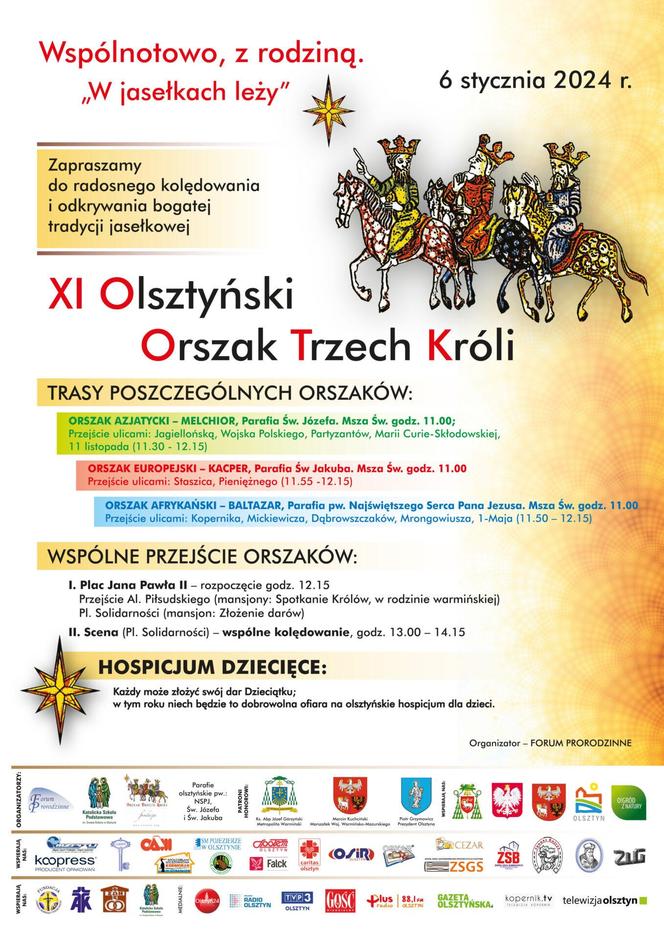 Ulicami Olsztyna przejdą Orszaki Trzech Króli. Sprawdź trasy [PROGRAM]