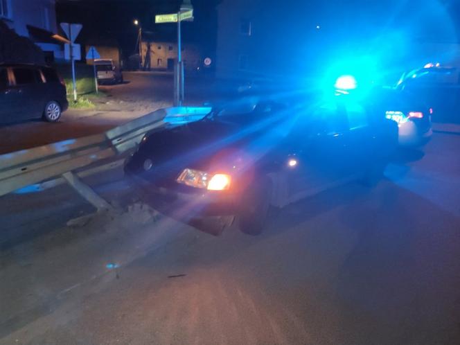 Pijany kierowca rozbił się na barierkach w Borku Strzelińskim 