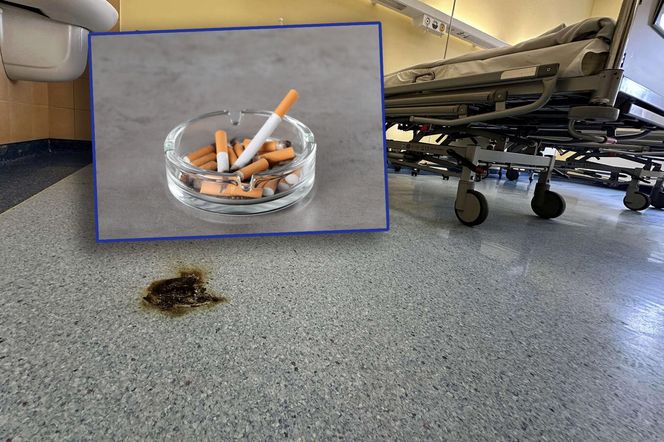 Nie było „dymka”, więc cisnął telefonem! Alarm w szpitalu, strażacy w akcji