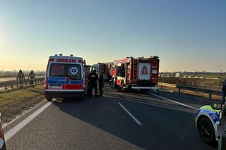 Groźny wypadek dwóch ciężarówek na S7