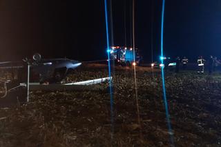 Wiatrakowiec przewrócił się podczas startu. Leżał kołami do góry