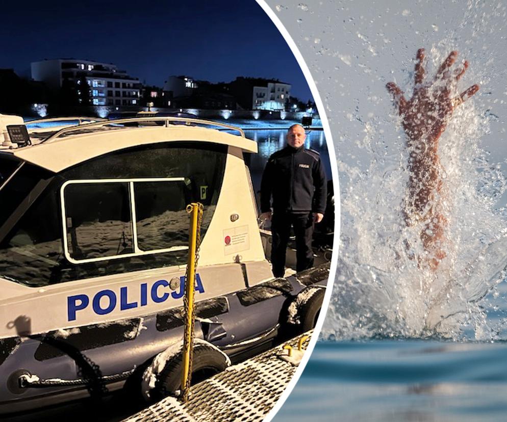 Bohaterski policjant wskoczył do lodowatej wody, by ratować tonącego
