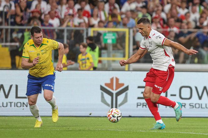 Ronaldinho na Stadionie Śląskim w meczu gwiazd Polska - Brazylia