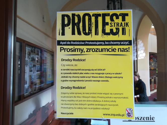 Protest nauczycieli w I LO w Rzeszowie