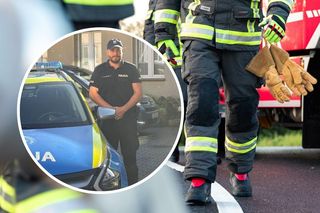 Pożar w Nowym Dąbiu w Kujawsko-Pomorskiem. Dzielnicowy wyniósł mieszkańców z płonącego bloku