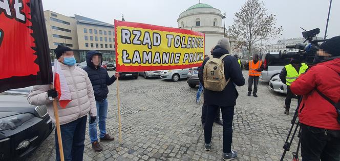 Protest taksówkarzy w Warszawie