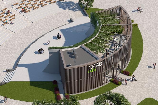 Kawiarnia „Grab” powstanie w Parku Grabek w Czeladzi. Opublikowano wizualizacje