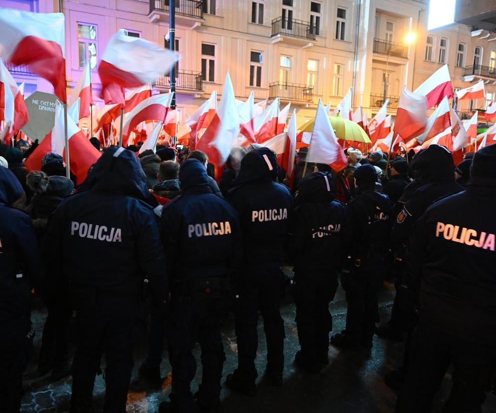 Policja podczas protestu