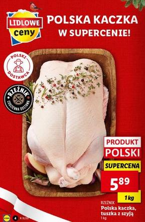 Polska kaczka, tuszka z szyją – 5,89 zł/ 1 kg  