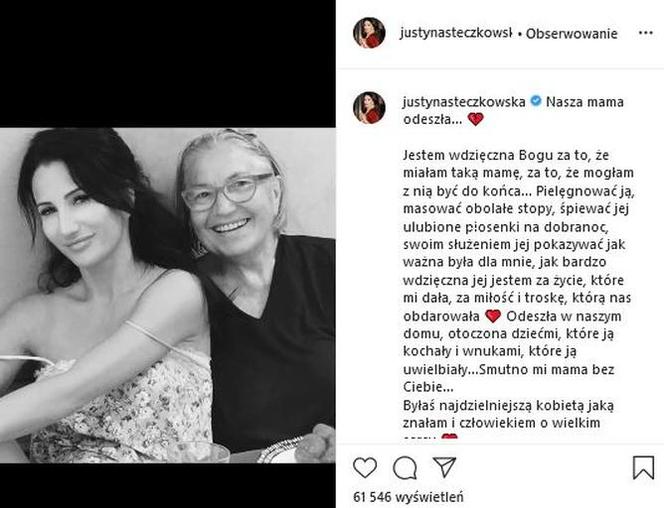 Wzruszający wpis Justyny Steczkowskiej poruszył serca jej fanów