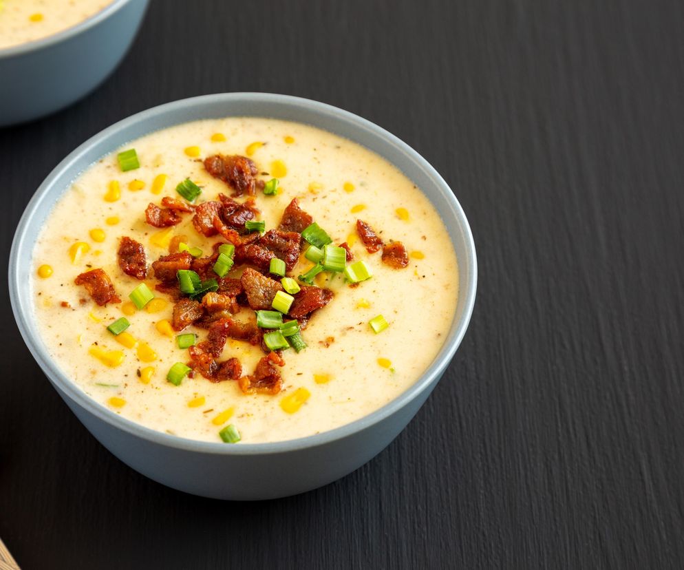 Cudownie rozgrzewający kukurydziany chowder. Gotowy w niecałe pół godziny