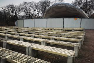 Muszla koncertowa w parku Praskim (luty 2025)