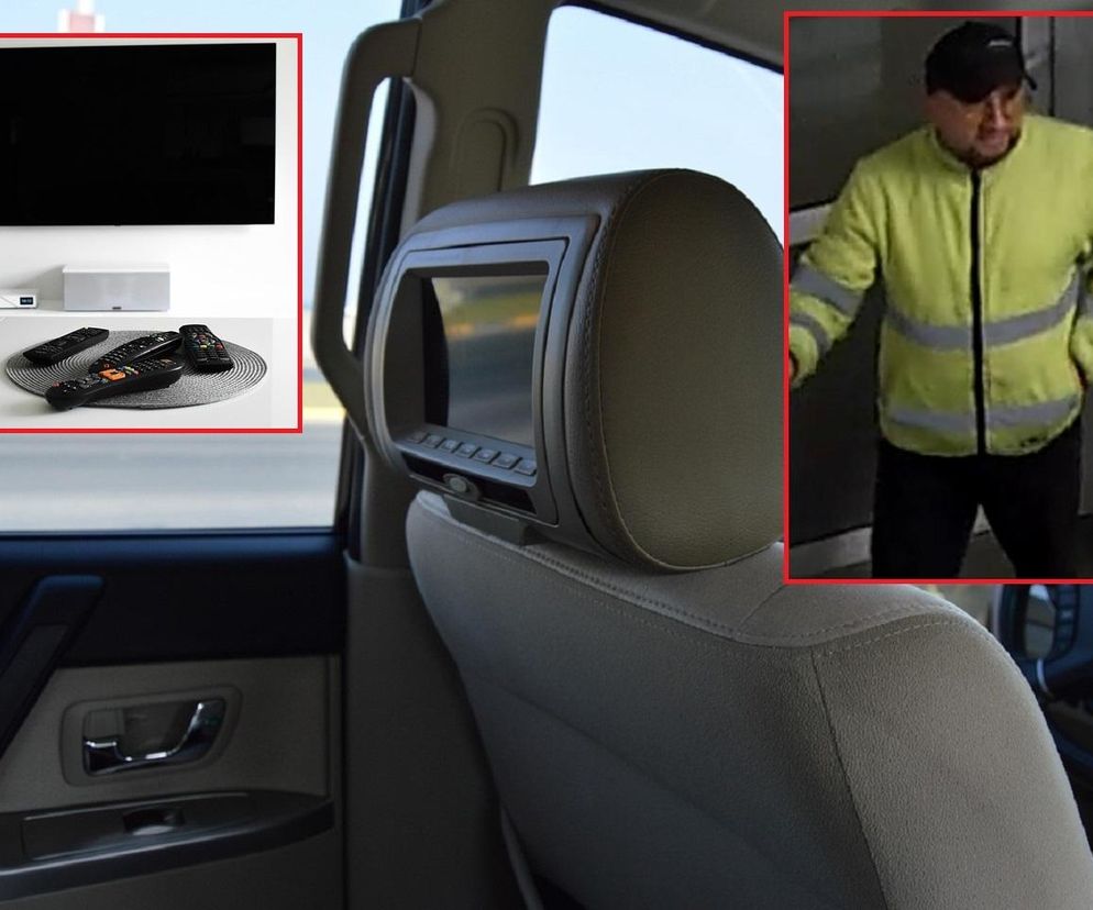 Zuchwała kradzież ponad 200 telewizorów. Kierowca zniknął. Policja szuka mężczyzny ze zdjęć