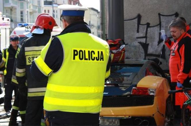 wypadek Lamborghini Gallardo w Sopocie