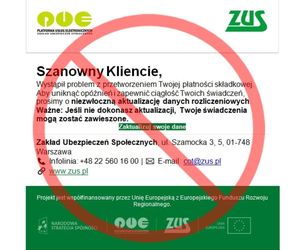 Zakład Ubezpieczeń Społecznych ostrzega przed oszustami podszywającymi się pod pracowników ZUS