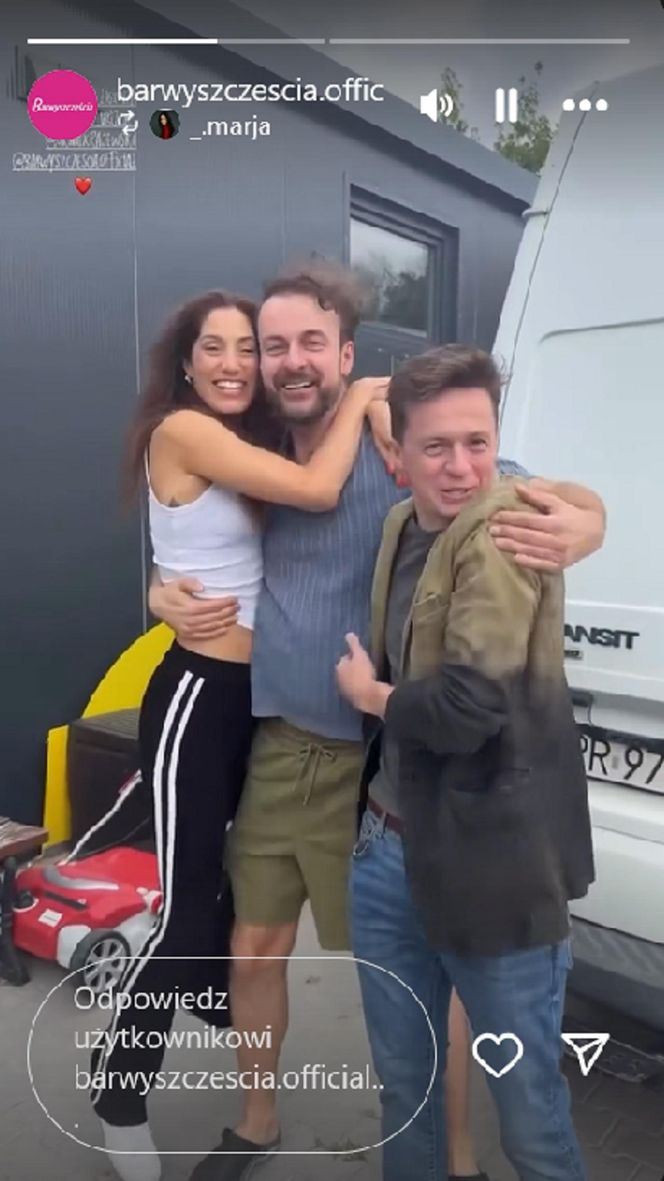 Barwy szczęścia. Celina (Orina Krajewska), Radomir (Łukasz Wójcik), Błażej (Piotr Ligienza)