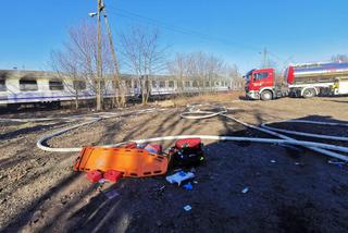 Pożar na bocznicy kolejowej w Krakowie