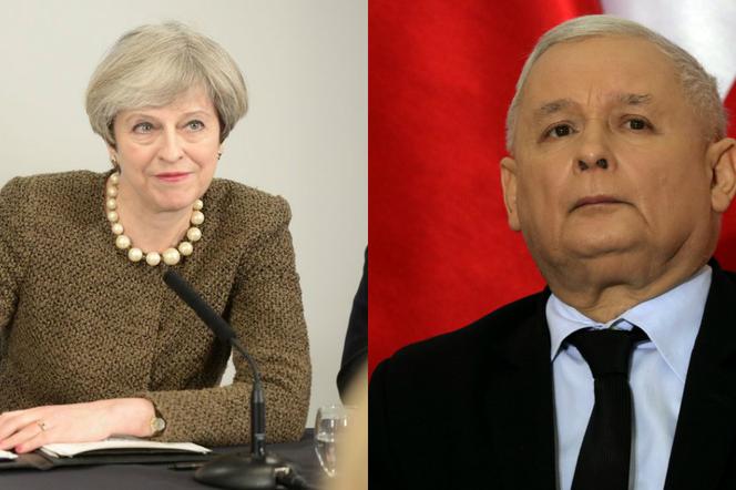 Jarosław Kaczyński, Theresa May