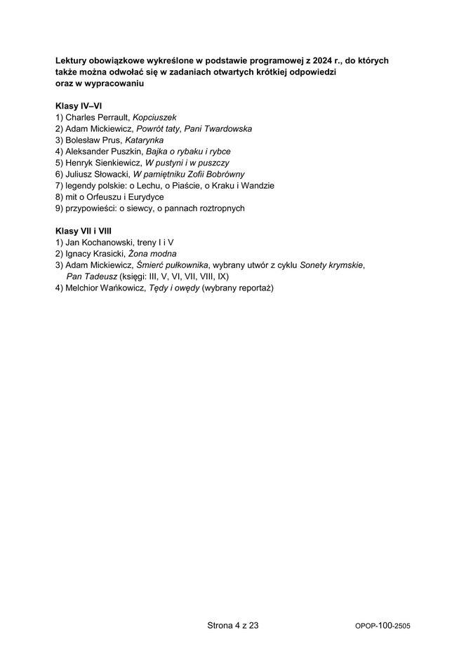 Egzamin ósmoklasisty 2025 - polski