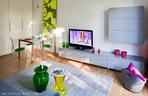 Kolorowy salon z jadalnią