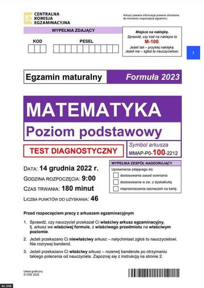 Próbna matura 2023 matematyka 