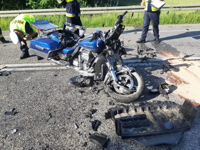 Wypadek motocyklisty - Wola Jechowa