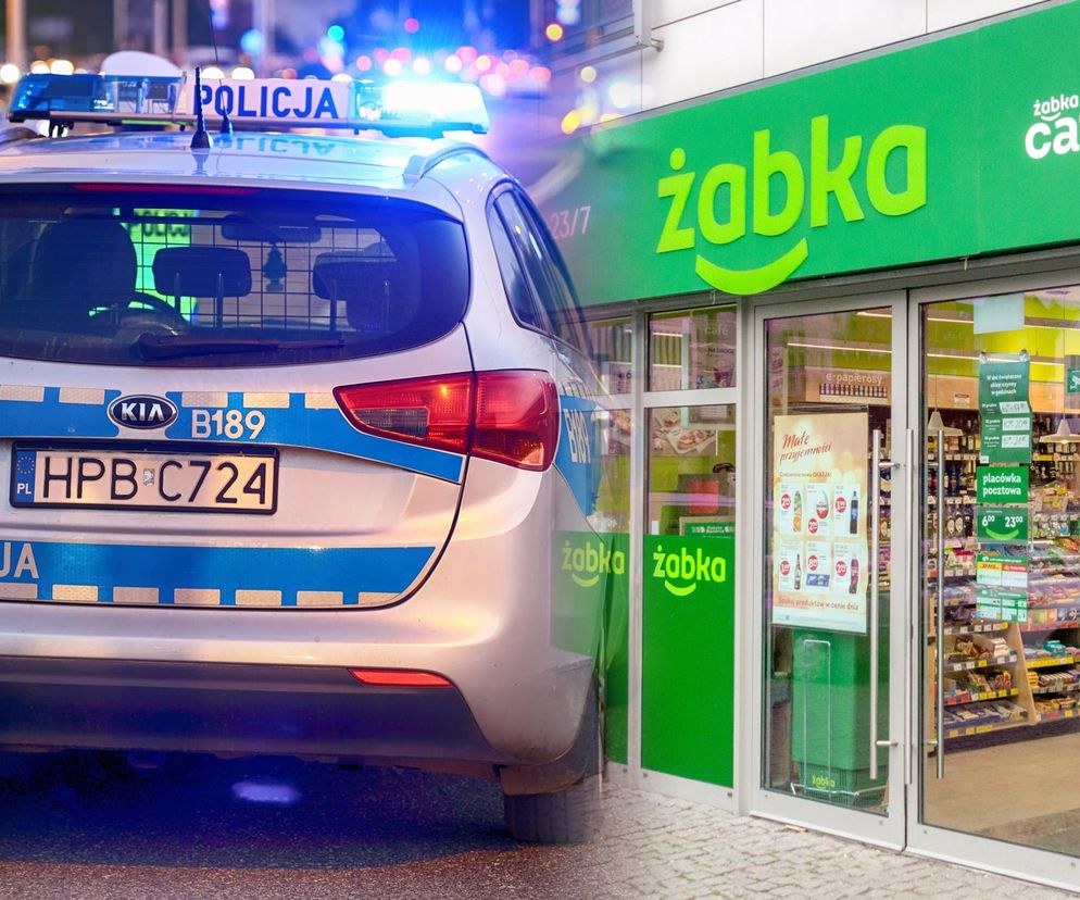 Policjanci zawieźli zatrzymanego mężczyznę do sklepu 