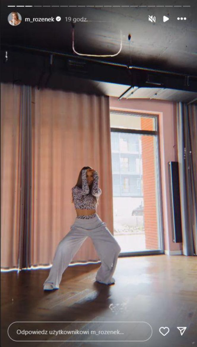 Małgorzata Rozenek-Majdan ćwiczy kocie ruchy na parkiecie. Na razie bardziej lwiątko niż pantera!