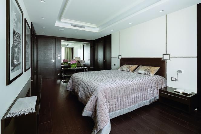 Projekt sypialni w apartamencie w stylu nowoczesnym