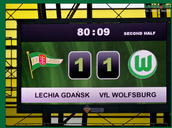 Lechia Gdańsk - VfL Wolfsburg 1:1 [ZDJĘCIA]. Wicemistrzowie Niemiec nie zdobyli PGE Arena