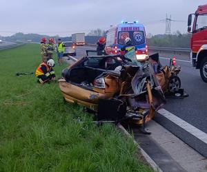 Tarnów. Zderzenie ciężarówki z osobówką na autostradzie A4