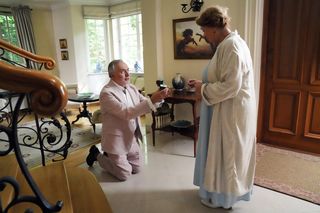 Barwy szczęścia, odc. 3122. Józefina Rawiczowa (Elżbieta Jarosik), Andrzej Zastoja-Modelski (Leon Charewicz)