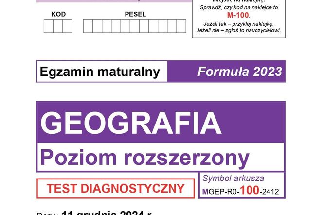 Matura próbna 2024 geografia