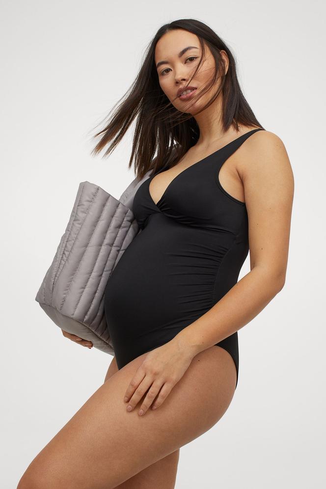 Czarny strój kąpielowy ciążowy, H&M, 100 zł