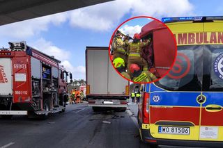 Kolejny koszmar na S8! Zderzenie dwóch tirów, w akcji śmigłowiec LPR. Droga zablokowana