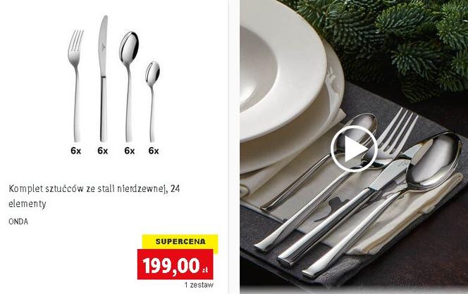 Komplet sztućców ze stali nierdzewnej, 24 elementy - 199 zł/1 zestaw
