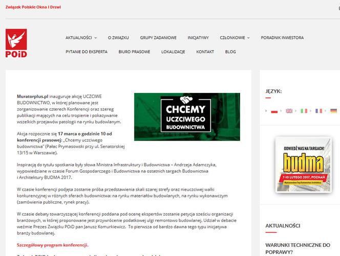 "Chcemy uczciwego budownictwa" - konferencja serwisu Muratorplus.pl