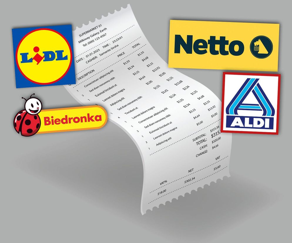 Paragon, Biedronka, Lidl, Aldi, Netto