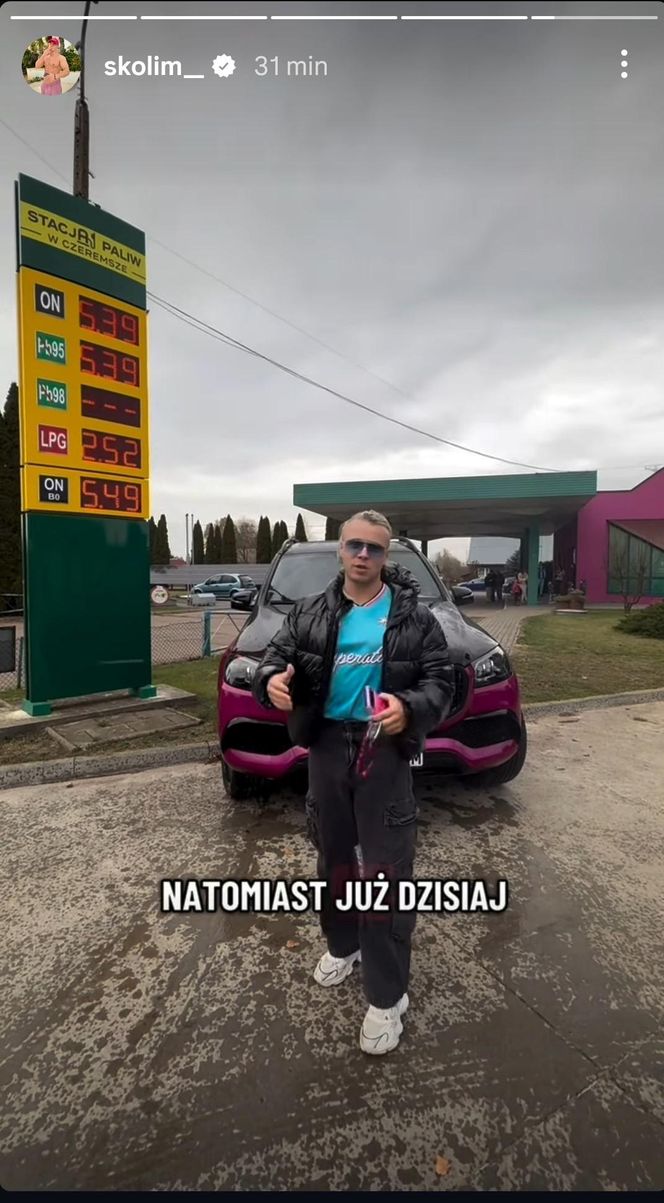 Skolim pokazał pierwszą stację benzynową. Tyle trzeba zapłacić za paliwo