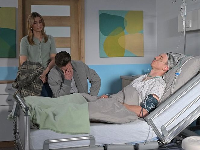 Pierwsza miłość, odcinek 4034: Alan (Alan Andersz), Oskar (Filip Gurłacz), Kalina (Magdalena Wieczorek) 