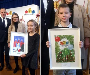 Dzieci narysowały Bydgoszcz na świątecznych kartkach. Otrzymały nagrody od prezydenta 
