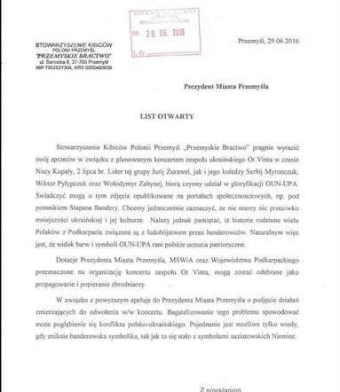 List otwarty do prezydenta Przemyśla