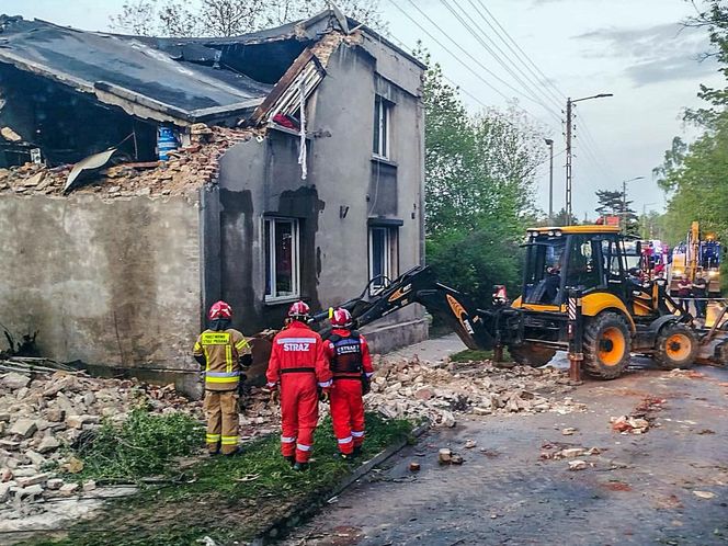 Wybuch gazu w Wojkowicach. Dom jednorodzinny częściowo się zawalił