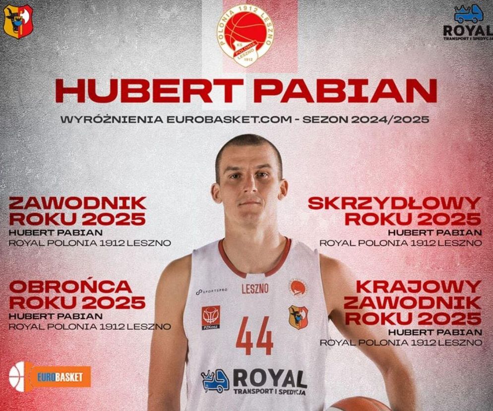 Hubert Pabian z Royal Polonii Leszno jednym z najlepszych koszykarzy II ligi 2025