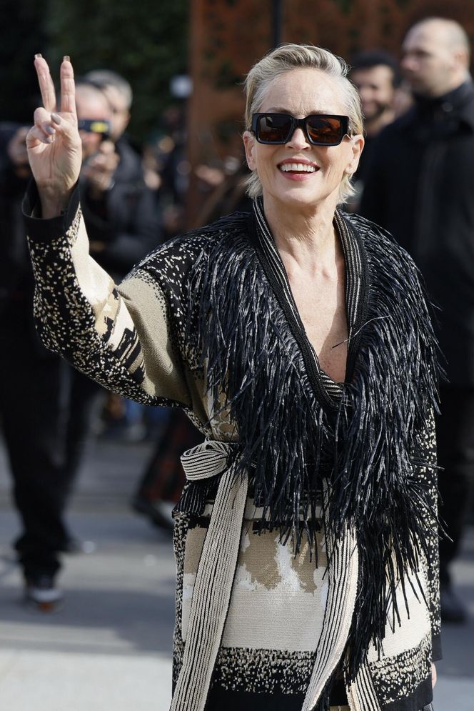 Sharon Stone podczas Milan Fashion Week 2025