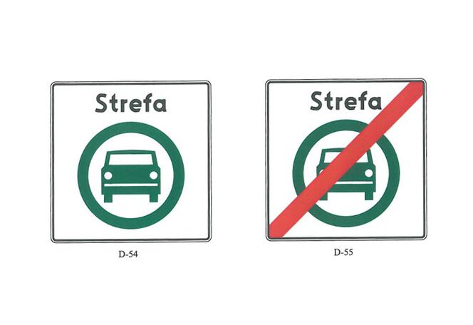 Nowe znaki drogowe D-54 i D-55. „Strefa czystego transportu”